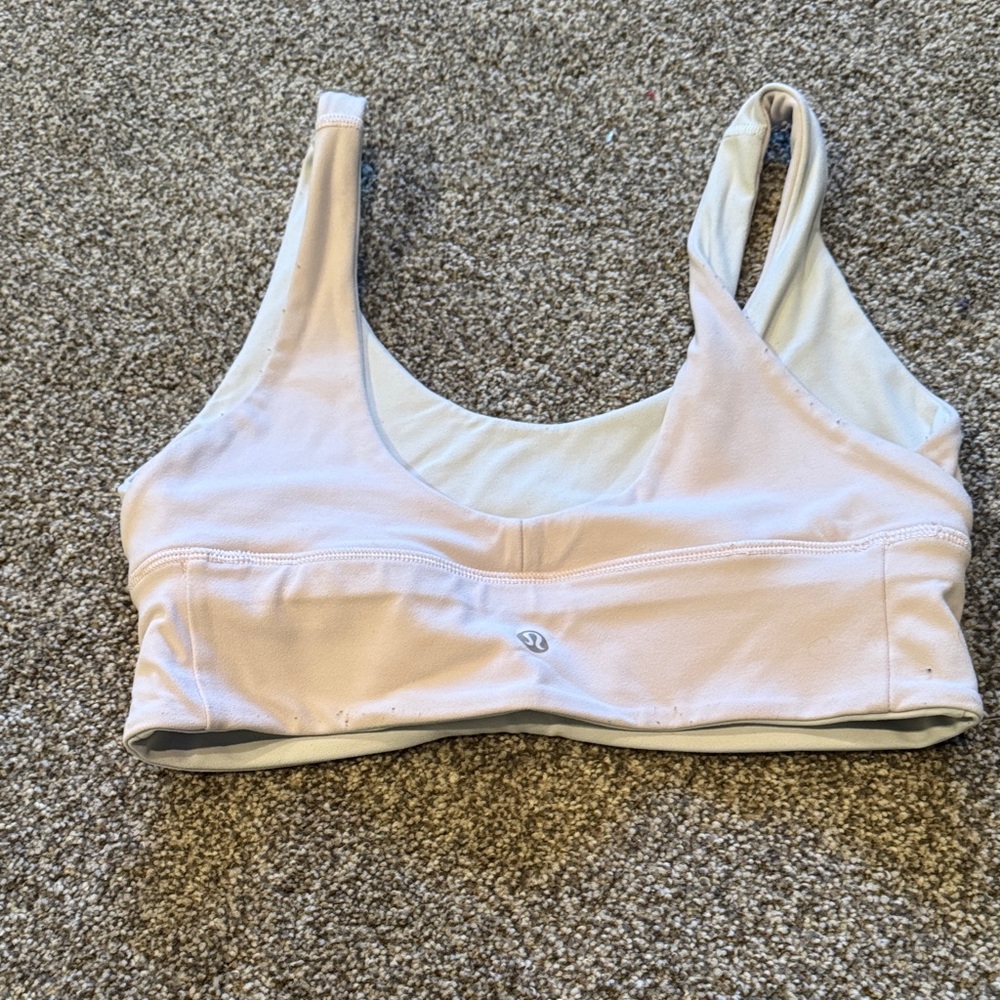 lululemon athletica Pale Pink/white  Reversible Sports Bra